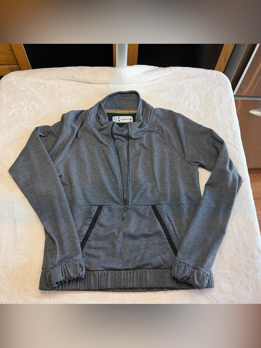 Smartwool Women’s Fleece 1/4 Zip Pullover Gray Sz M